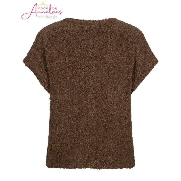 Red Button Vest Mouwloos Bouclé SRB5074 Espresso
